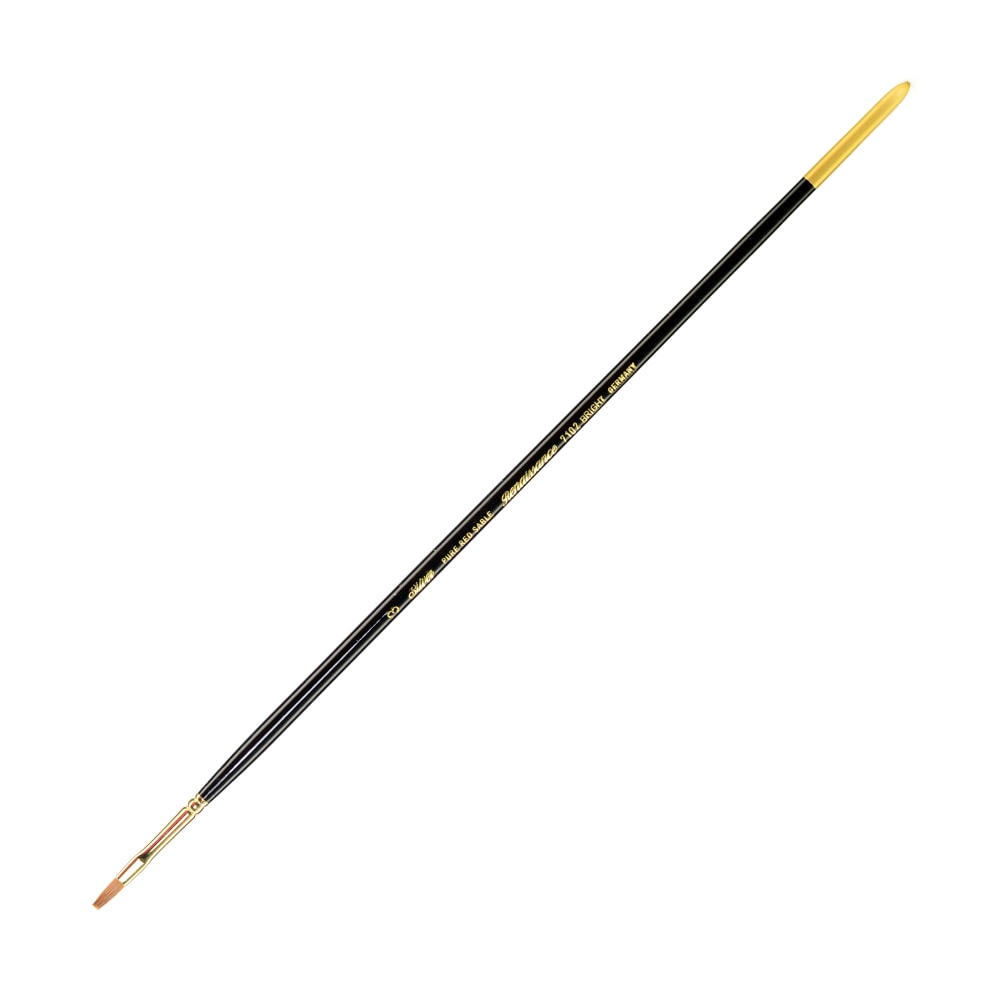 Silver Brush Renaissance Series Long-Handle Paint Brush 7102, Size 3, Bright Bristle, Sable Hair, Multicolor MPN:7102-3