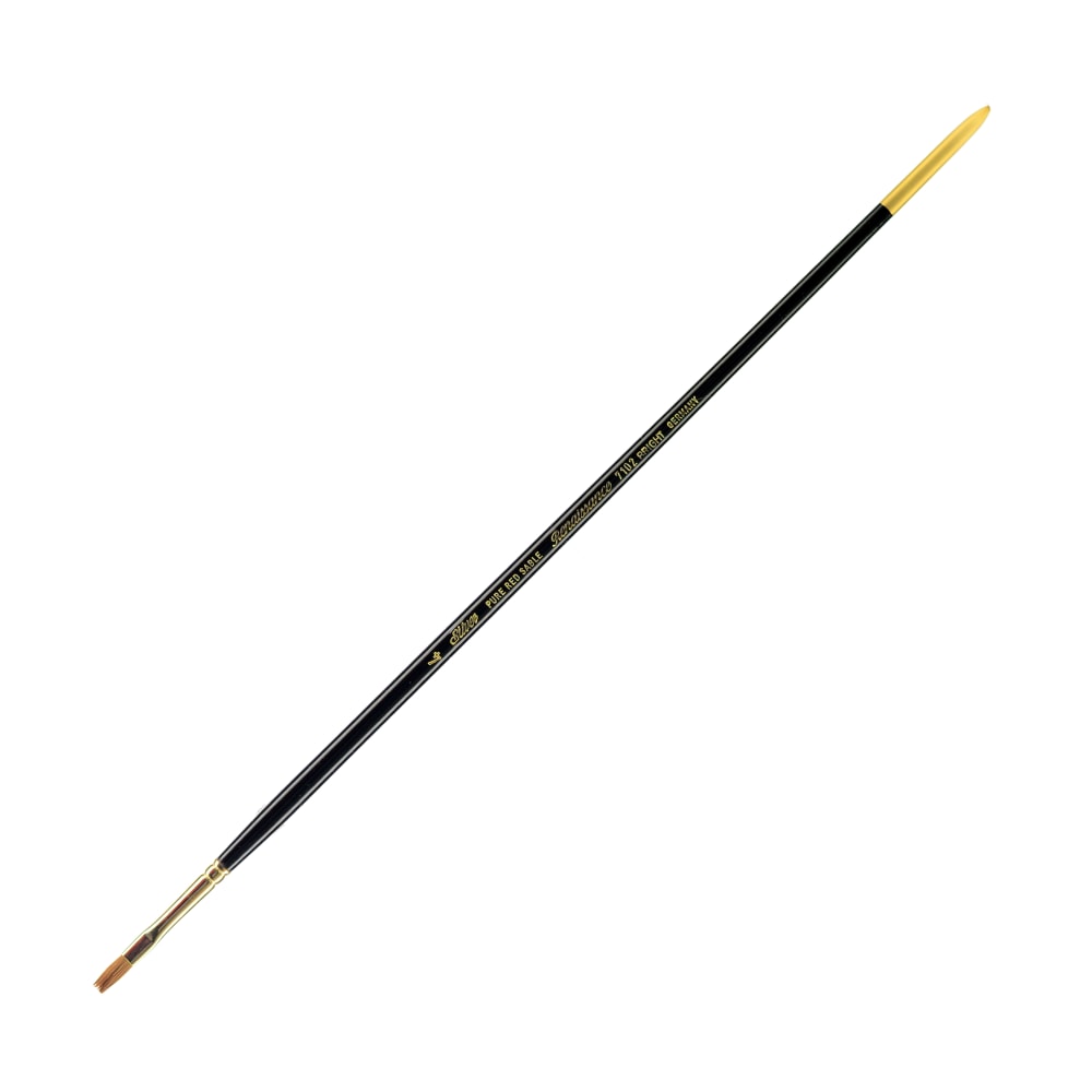 Silver Brush Renaissance Series Long-Handle Paint Brush 7102, Size 4, Bright Bristle, Sable Hair, Multicolor MPN:7102-4