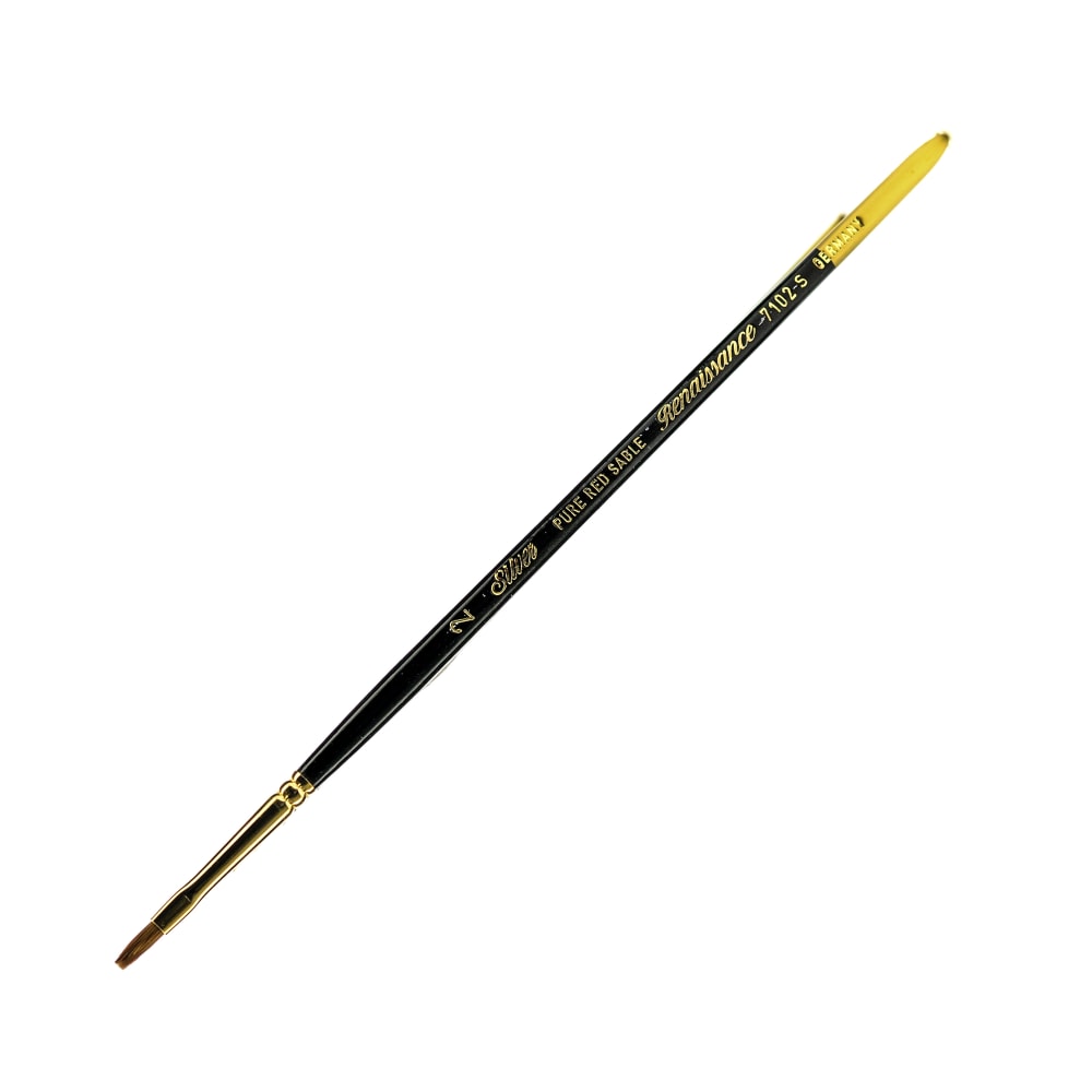 Silver Brush Renaissance Series Short-Handle Paint Brush, 7102S, Size 2, Bright, Sable, Multicolor MPN:7102S-2