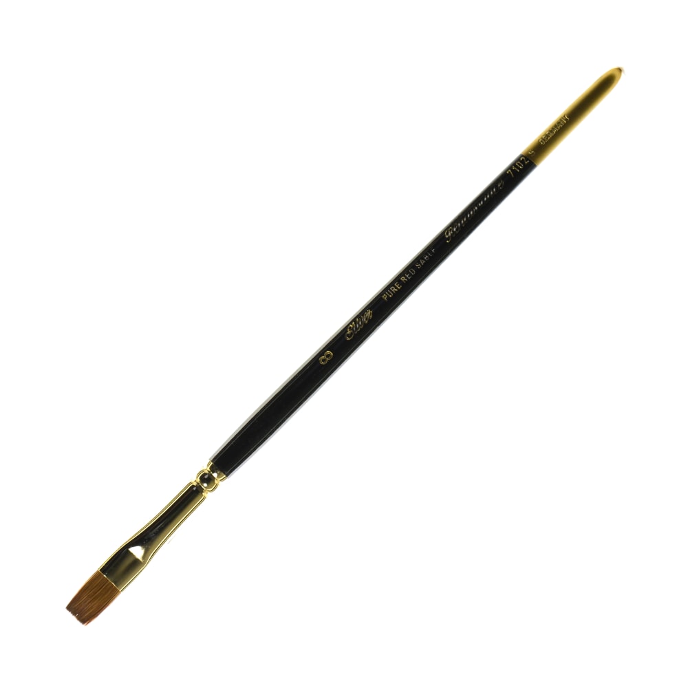 Silver Brush Renaissance Series Short-Handle Paint Brush, 7102S, Size 8, Bright, Sable, Multicolor MPN:7102S-8
