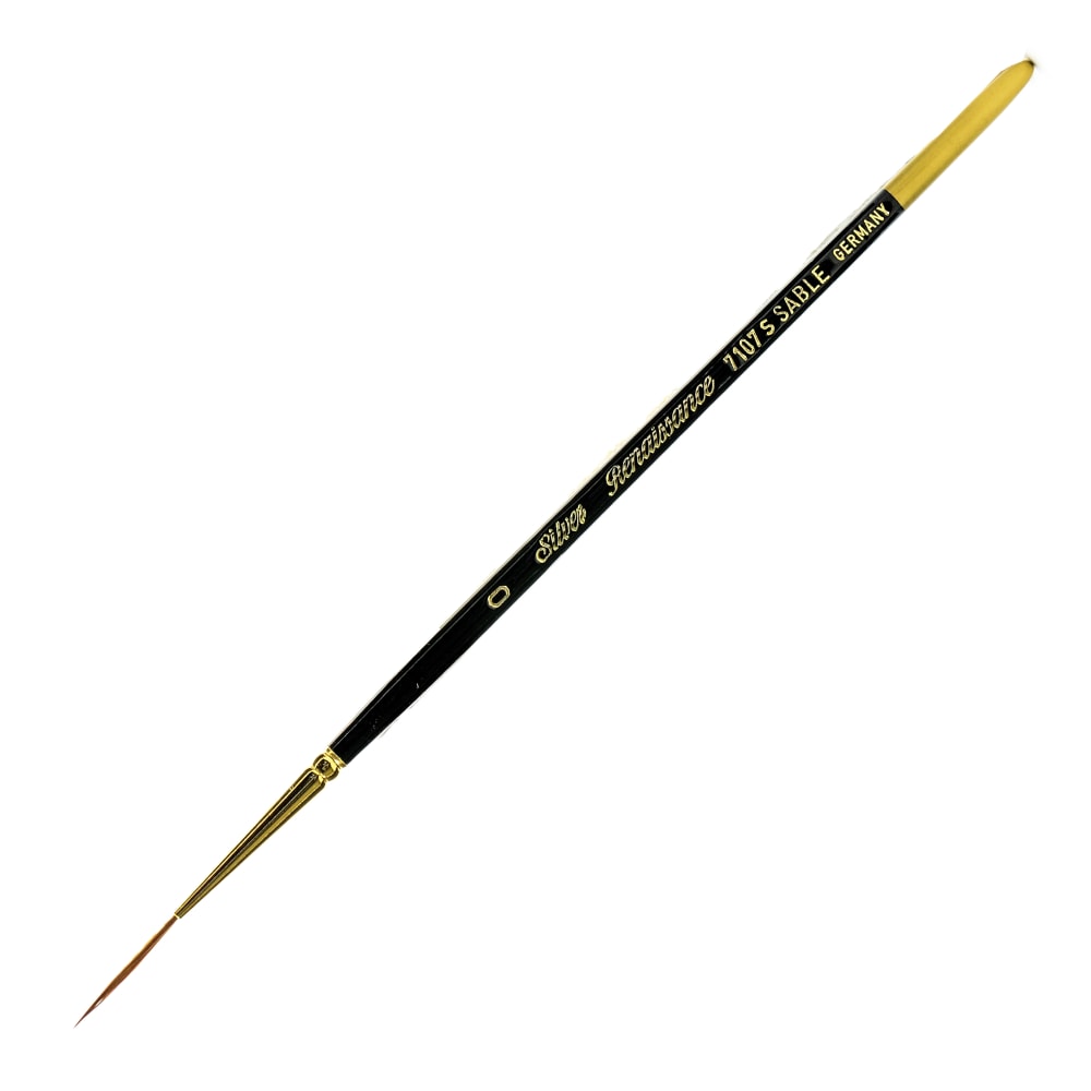 Silver Brush Renaissance Series Short-Handle Paint Brush, 7107S, Size 0, Silver Script, Sable, Multicolor MPN:7107S-0