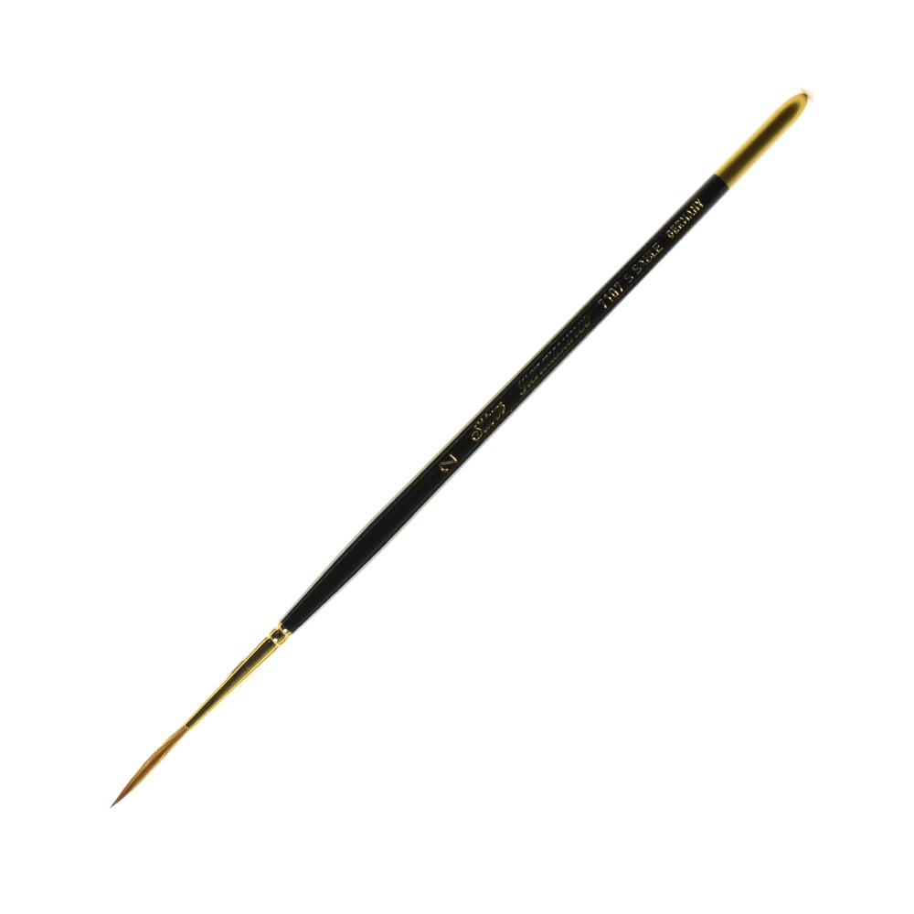 Silver Brush Renaissance Series Short-Handle Paint Brush, 7107S, Size 2, Script, Sable, Multicolor MPN:7107S-2