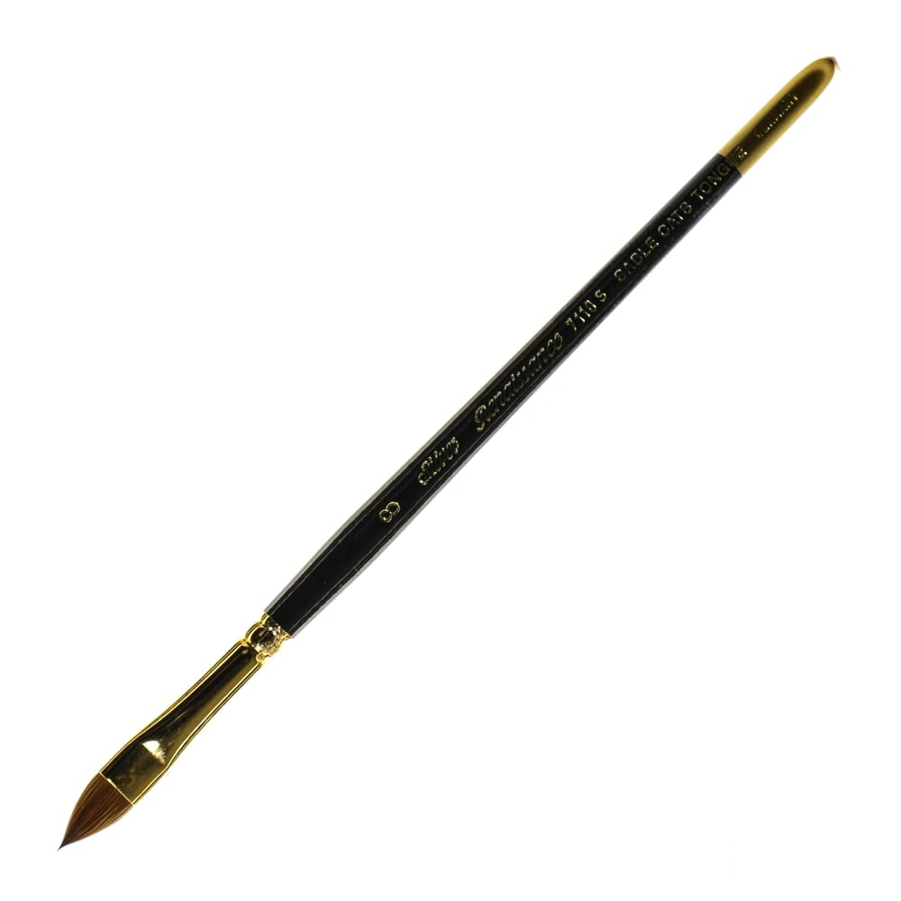 Silver Brush Renaissance Series Short-Handle Paint Brush, 7110S, Size 8, Cats Tongue, Sable, Multicolor MPN:7110S-8