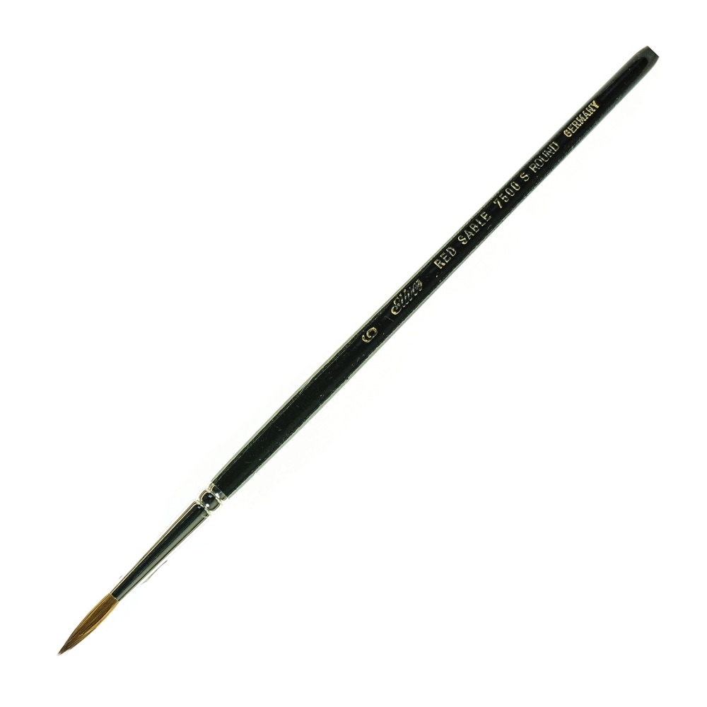 Silver Brush Pure Red Sable Paint Brushes, Size 6, Round Bristle, Sable Hair, Black MPN:7500S-6