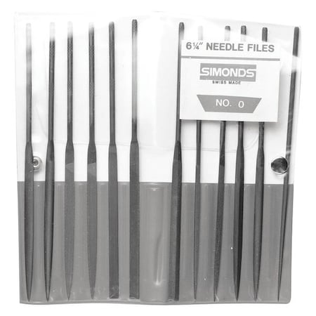 Needle File Set, 6-1/4in.L, Swiss, 12 pcs. MPN:83551500