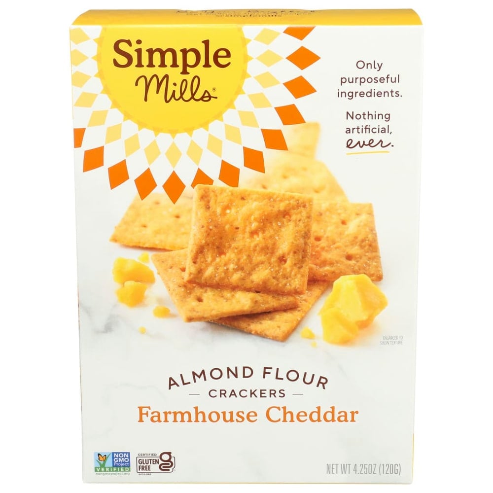 Simple Mills Almond Flour Crackers, Farmhouse Cheddar, 4.25 Oz, Total Qty 6 MPN:00515