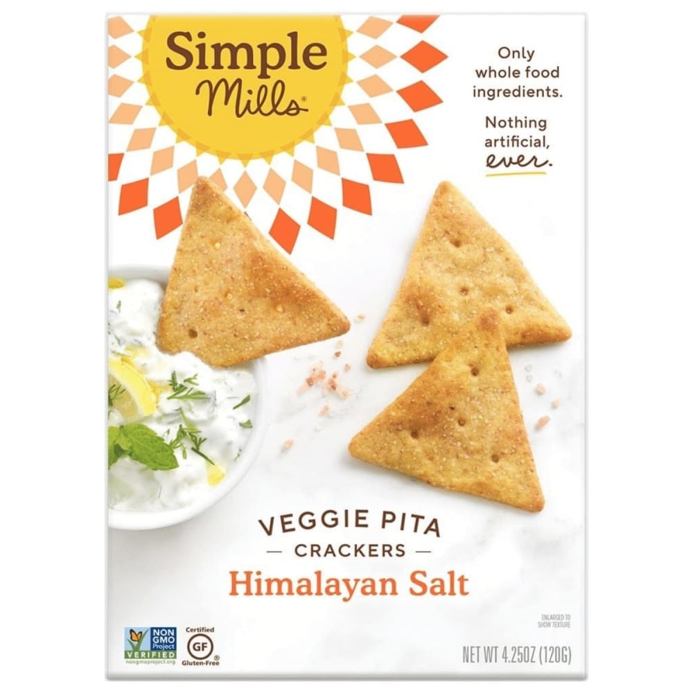 Simple Mills Pita Crackers, Himalayan Salt Veggie, 4.25 Oz, Total Qty 6 MPN:00558