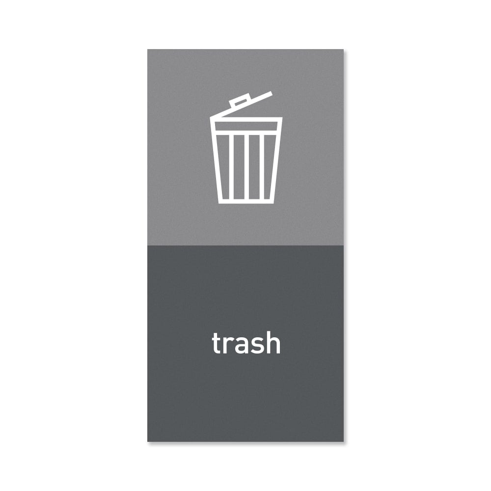simplehuman Magnetic Trash Label, Trash, 4in x 8in, Gray MPN:KT1170