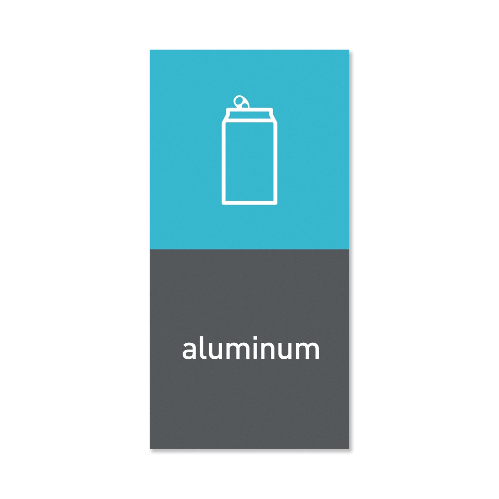simplehuman Magnetic Trash Label, Aluminum, 4in x 8in, Gray MPN:KT1172