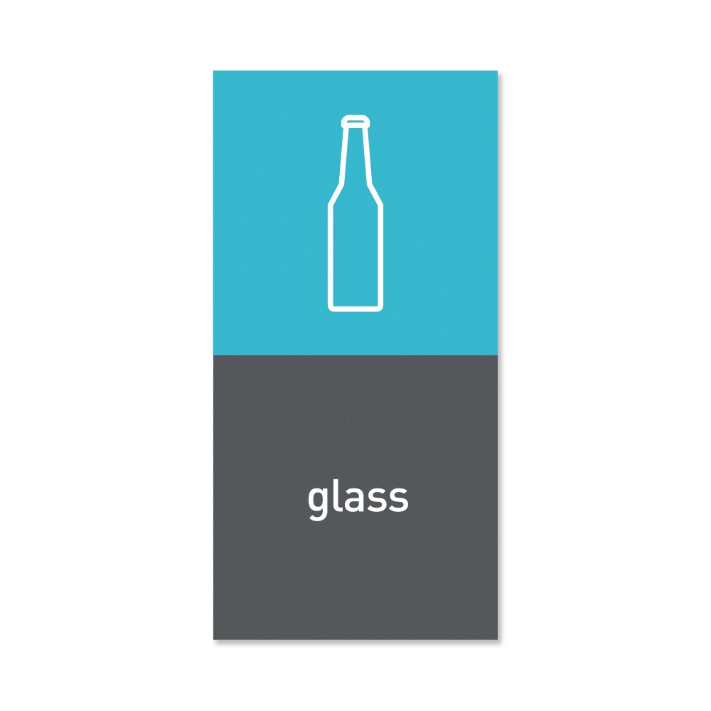 simplehuman Magnetic Trash Label, Glass, 4in x 8in, Gray MPN:KT1175