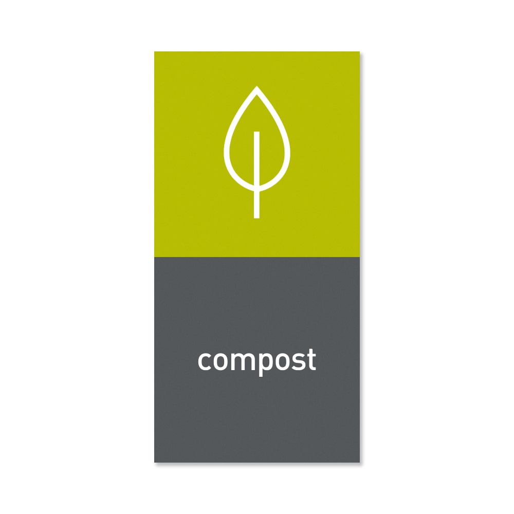 simplehuman Magnetic Trash Label, Compost, 4in x 8in, Gray MPN:KT1176