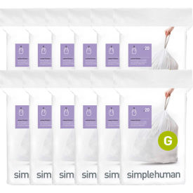 simplehuman® Trash Can Liner Code G - 8 Gallon 17.5 x 28 1.18 Mil White Pack of 240 CW0257
