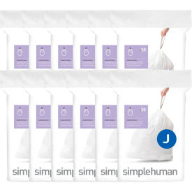 simplehuman® Trash Can Liner Code J - 10.5 Gallon 21.1 X 28 1.18 Mil White Pack of 240 CW0259