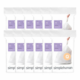 simplehuman® Trash Can Liner Code Q - 17 Gallon 25.2 X 32.7 1.18 Mil White Pack of 240 CW0264