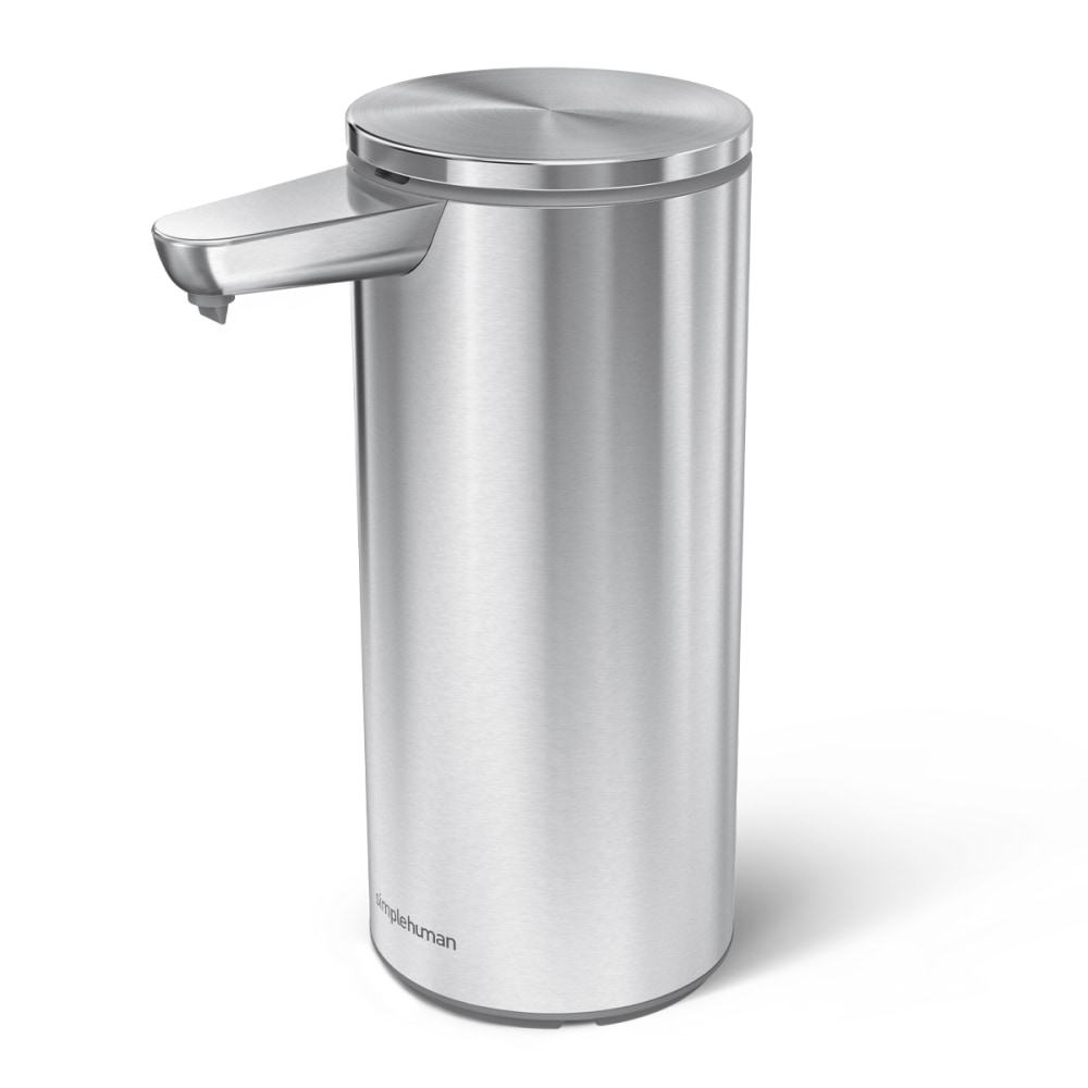 simplehuman Touch-Free Rechargeable Sensor Liquid Soap And Hand Sanitizer Dispenser, 14 Oz, Brushed Silver MPN:ST1069