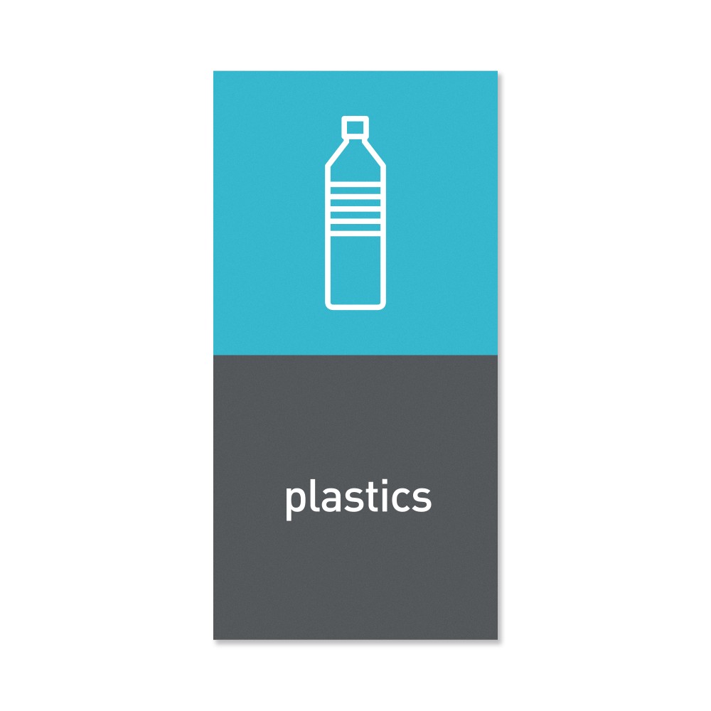 simplehuman Magnetic Trash Label, Plastic, 4in x 8in, Gray MPN:KT1173