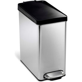 simplehuman® Profile Step Can with Plastic Lid - 2-3/5 Gallon Brushed SS CW1180