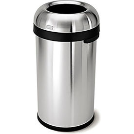 Simplehuman® Steel Stainless Bullet Open Top Trash Can 16 Gallon CW1407