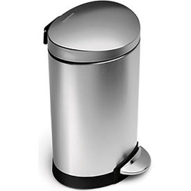 simplehuman® Mini Semi Round Step Can - 1-3/5 Gallon Brushed SS CW1834