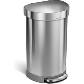 simplehuman® Semi- Round Step Can - 12 Gallon Brushed Stainless Steel - CW2030 CW2030