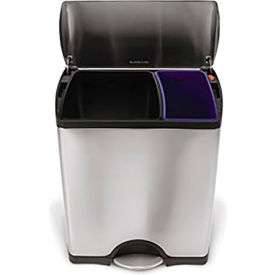 simplehuman® Recycling Can 12 Gallon Brushed Stainless CW1830