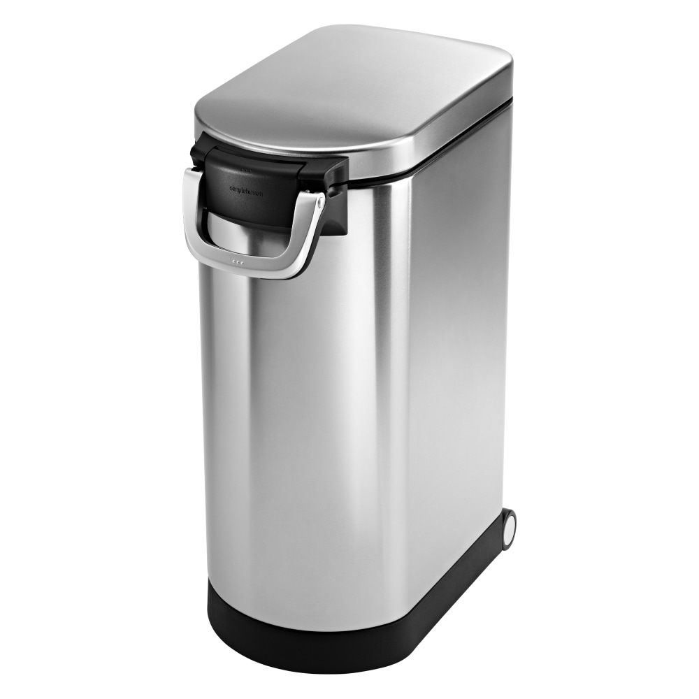 simplehuman Pet Food Can, 1, 183.5 Oz, Brushed Silver MPN:CW1889