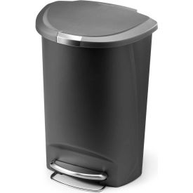 simplehuman® Semi Round Plastic Step Can - 13 Gallon Gray CW1357