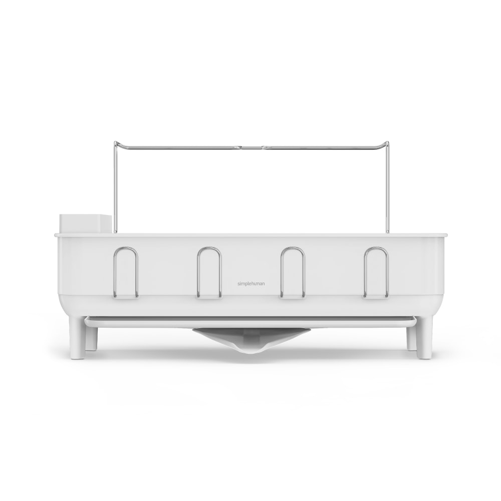 simplehuman Steel Frame Dish Rack, 11-1/2inH x 20-1/4inW x 22-5/16inD, White MPN:KT1198