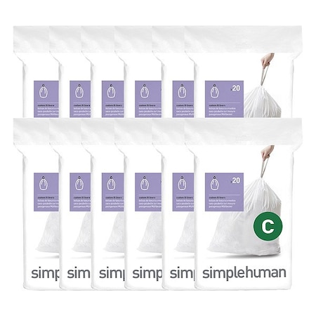 3 gal Custom Fit Trash Bags, 0.98 mil, White MPN:CW0252MC