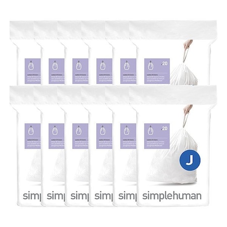 8 gal Custom Fit Trash Bags, 1.18 mil, White MPN:CW0259MC