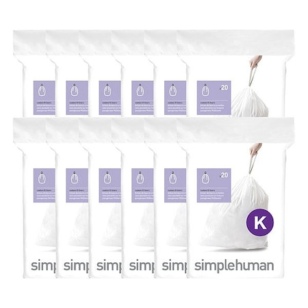 9 gal Custom Fit Trash Bags, 1.18 mil, White MPN:CW0260MC