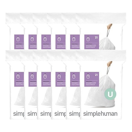15 gal Custom Fit Trash Bags, 1.18 mil, White MPN:CW0265MC