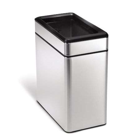 3 gal Rectangular Trash Can, Silver, Swing, Stainless Steel, 6 1/4 in MPN:CW1225