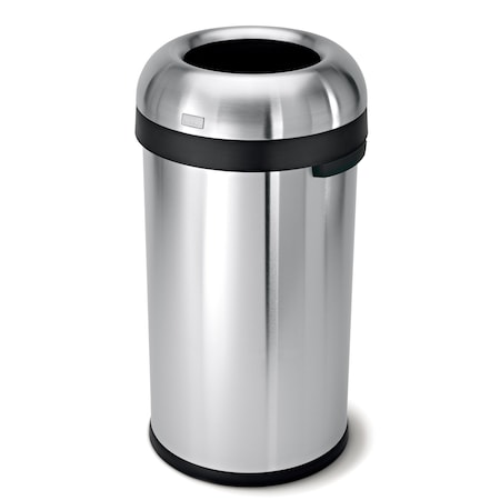 16 gal Round Indoor Metal Can, Brushed, Stainless Steel, 16.1 in MPN:CW1407