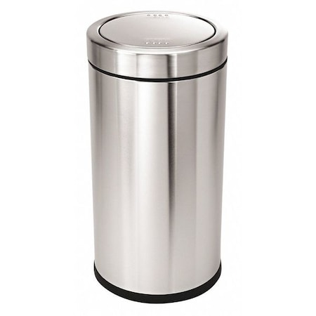 Simplehuman 14-1/2 gal Round Trash Can, Silver, Swing, Stainless Steel, Not Applicable MPN:CW1442