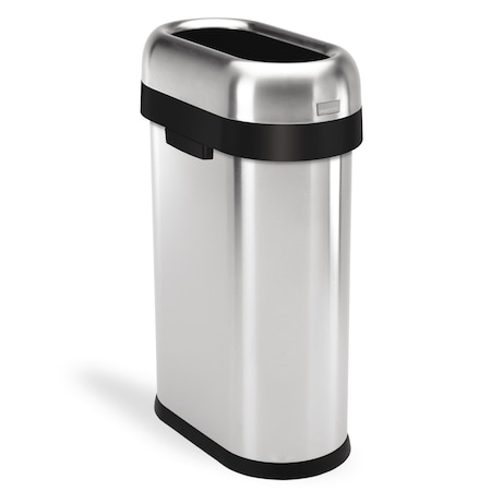 132 gal Indoor Metal Can, Brushed, Stainless Steel, 10.7 in MPN:CW1467
