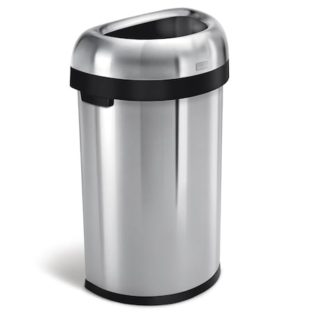 16 gal Round Indoor Metal Can, Brushed, Stainless Steel, 18.5 in MPN:CW1468