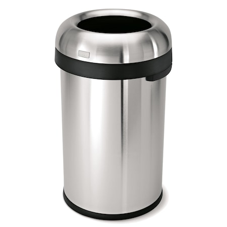 21 gal Round Indoor Metal Can, Brushed, Stainless Steel, 17.8 in MPN:CW1469