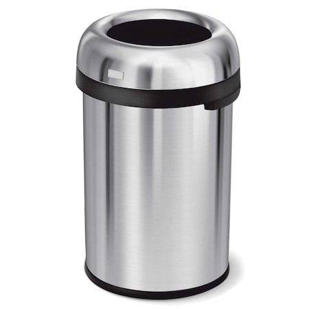 30 gal Round Indoor Metal Can, Brushed, None, Stainless Steel, 18.9 in MPN:CW1471