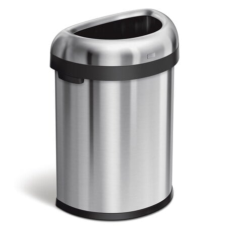 211 gal Half-Round Indoor Metal Can, Brushed, None, Stainless Steel, 20.7 in MPN:CW1473