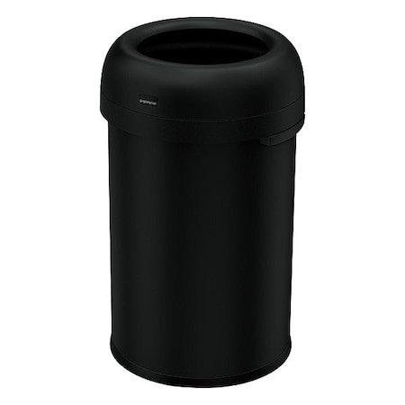 30 gal Round Trash Can, Black, None, Steel, Not Applicable MPN:CW1493