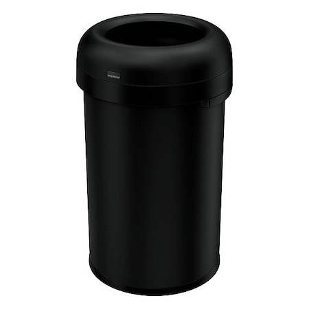 21 gal Round Trash Can, Black, None, Steel, Not Applicable MPN:CW1494