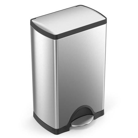 10 gal Rectangular Step-On Can, Brushed, Stainless Steel, 15.8 in MPN:CW1814