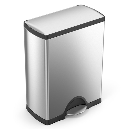 132 gal Rectangular Step-On Can, Brushed, Foot Pedal, Stainless Steel, 19.8 in MPN:CW1816