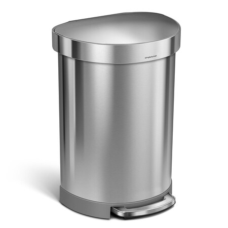60 L Half-Round Step-On Can, Brushed, Foot Pedal, Stainless Steel, 17.9 in MPN:CW2029