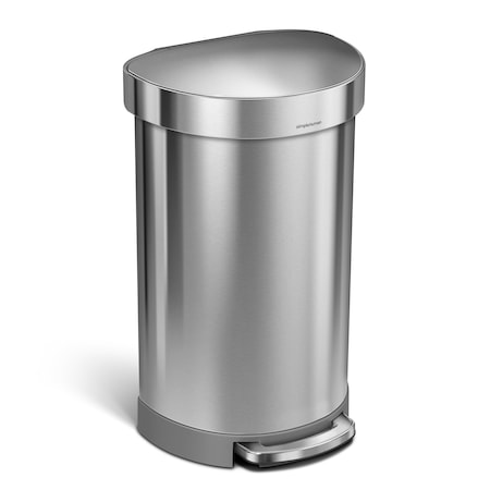 12 gal Round Step-On Can, Brushed, Stainless Steel, 15.7 in MPN:CW2030