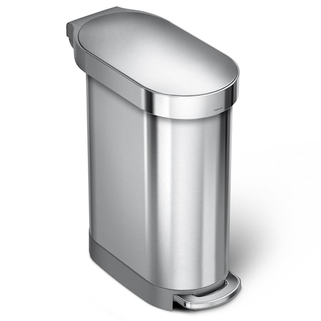 12 gal Step-On Can, Brushed, Stainless Steel, 10.2 in MPN:CW2044