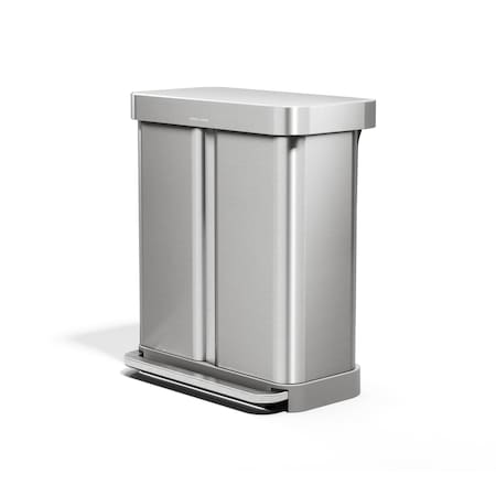 15 gal Rectangular Step-On Trash Container, Silver, 1 Openings MPN:CW2116