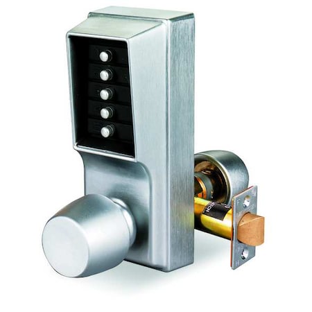 Mechanical Push Button Lockset, Knob, Entry, Left, Finish Satin Chrome MPN:1011-26D-41