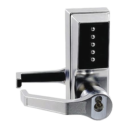 Mechanical Push Button Lockset, Satin Chrome, 1-3/8